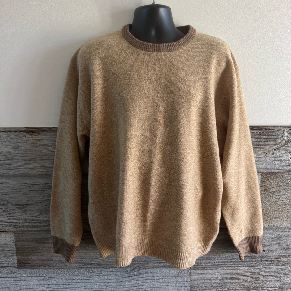 Tommy Hilfiger Golf Lambswool Sweater Men’s XL – Beige / Tan (A1)
